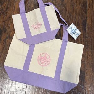 LARGE Trader Joe's 2026 Exclusive 1 Large Purple & 1 mini Tote Bags (1 of each)